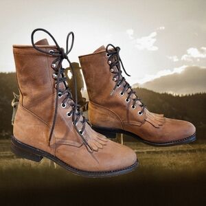 Dan Post Women's Round Toe Lace-Up Ropers, Khaki - Size 7M